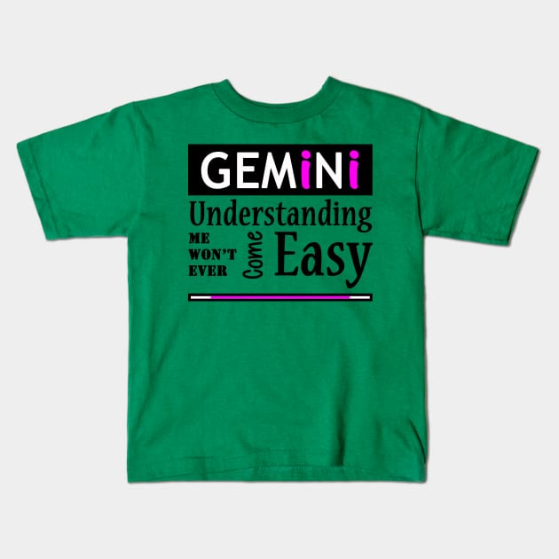 Gemini Quote 3 Kids T-Shirt by Chanap